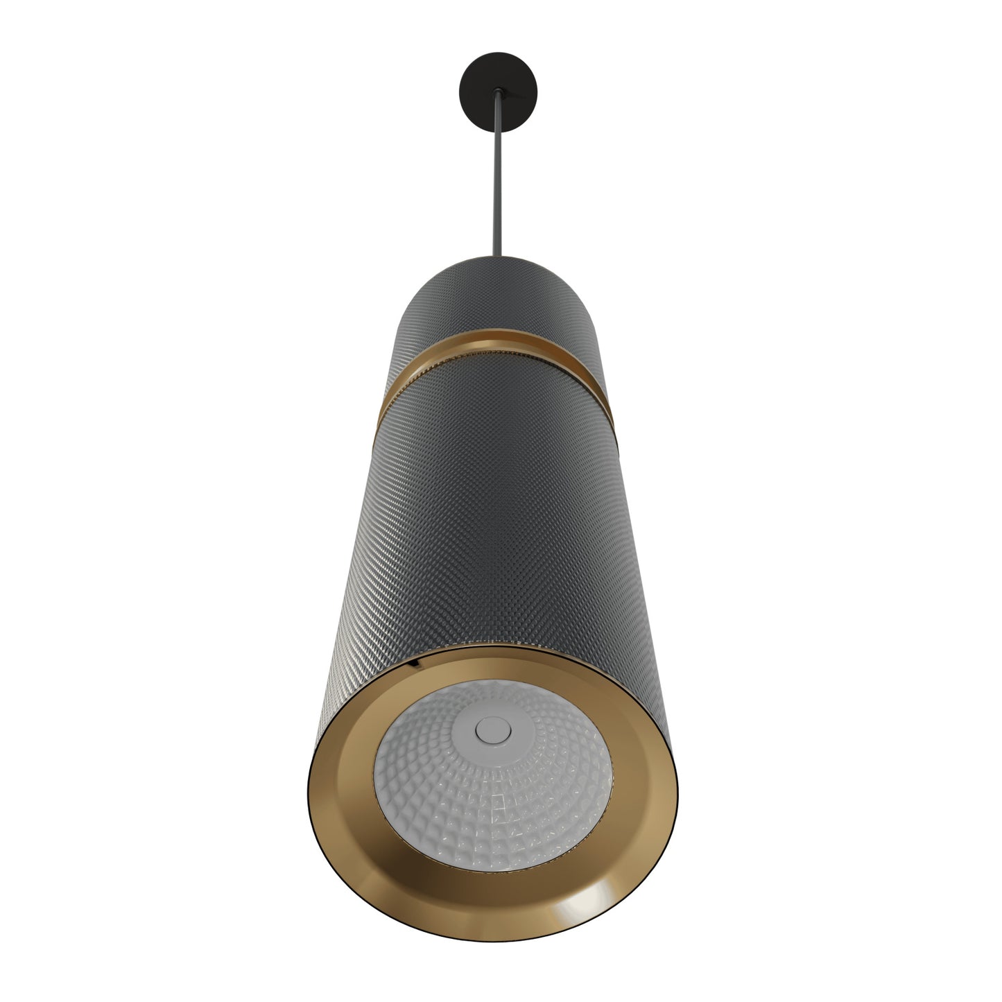 Cicada 1-Light Knurled Dark Grey With Brass Pendant Light