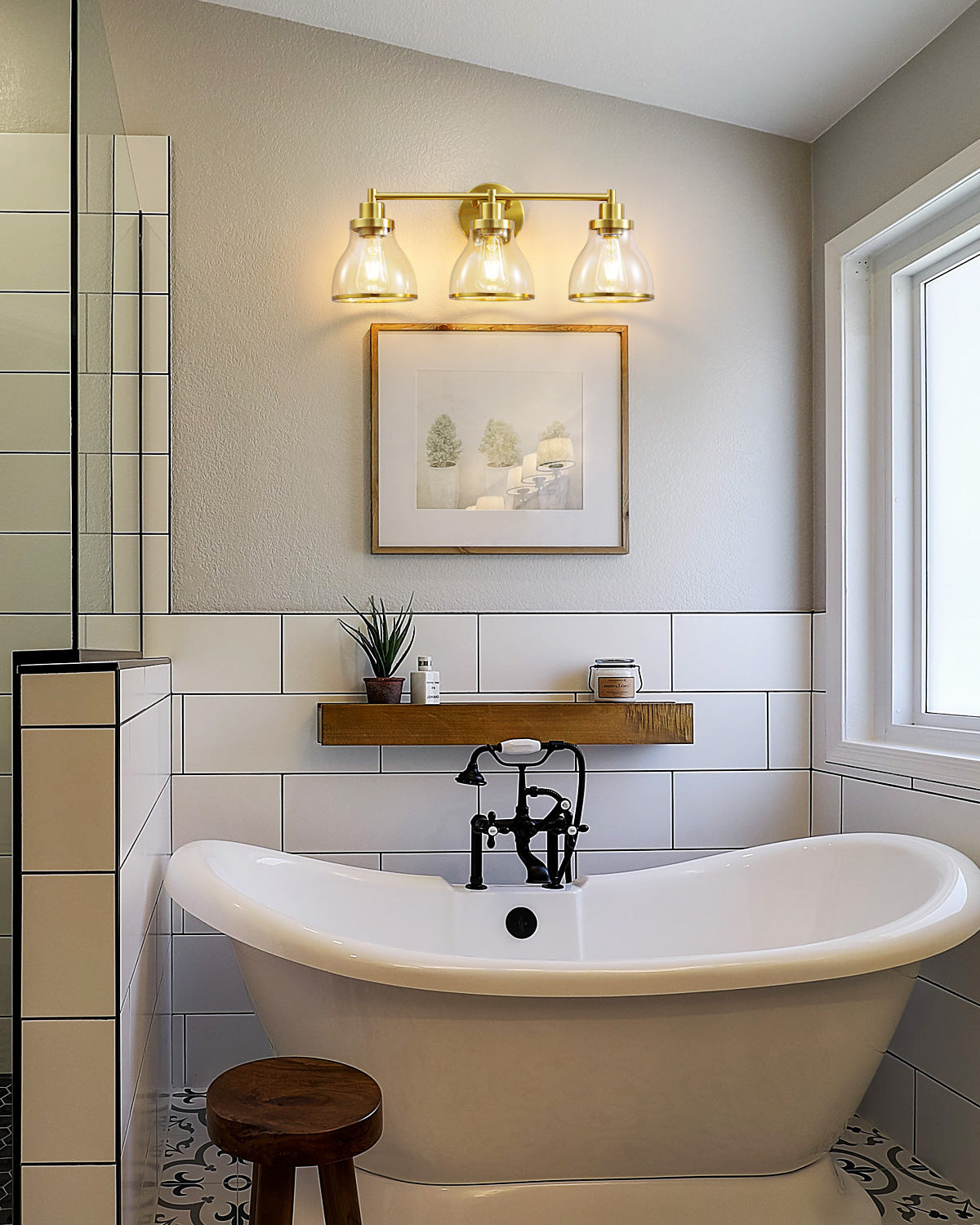 Hermosa Gold 3-Light Bathroom Vanity Light