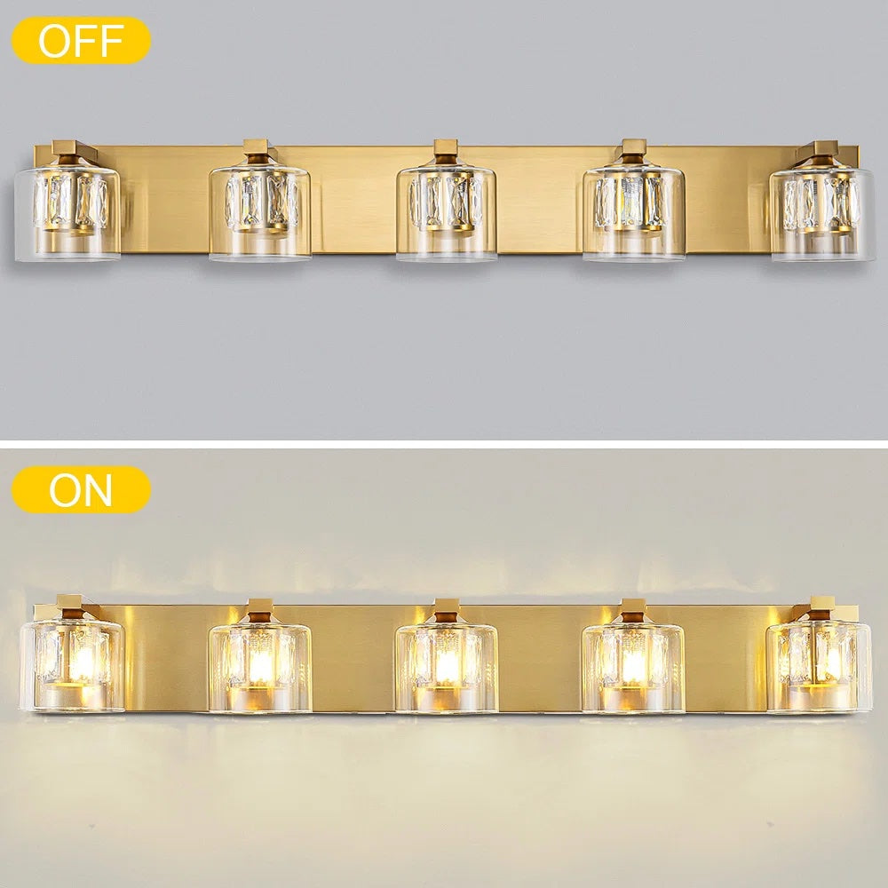 Kolt Gold Traditional 5-Light Bathroom Vanity Light