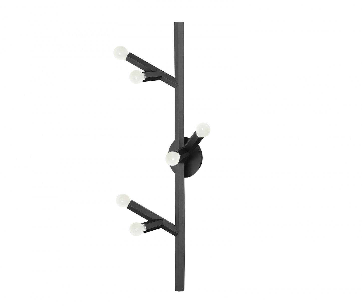 The Oaks Matte Black 6-Light Modern Branch Wall Sconce