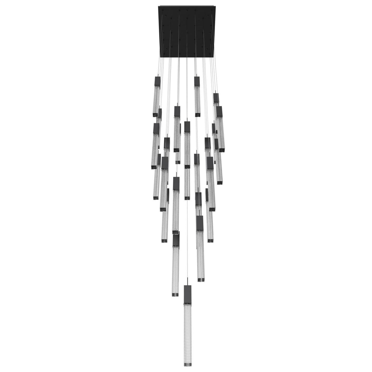 Boa 25-Light LED Matte Black Studded Glass Pendant Light