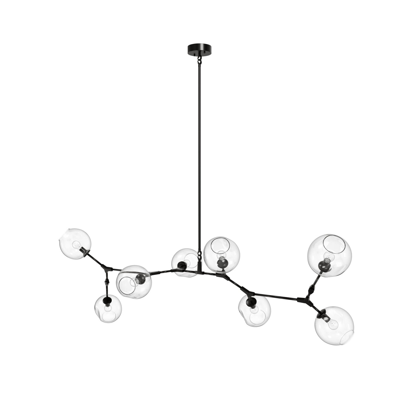 Fairfax Ave 8-Light Dark Bronze Hand-Blown Glass Chandelier