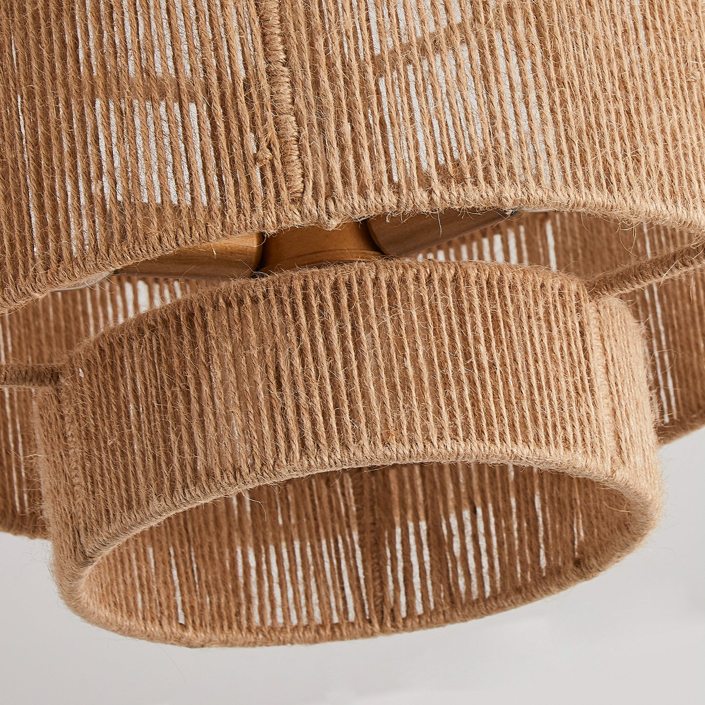 3-Light Coastal Jute Semi-Flush Mount Ceiling Light