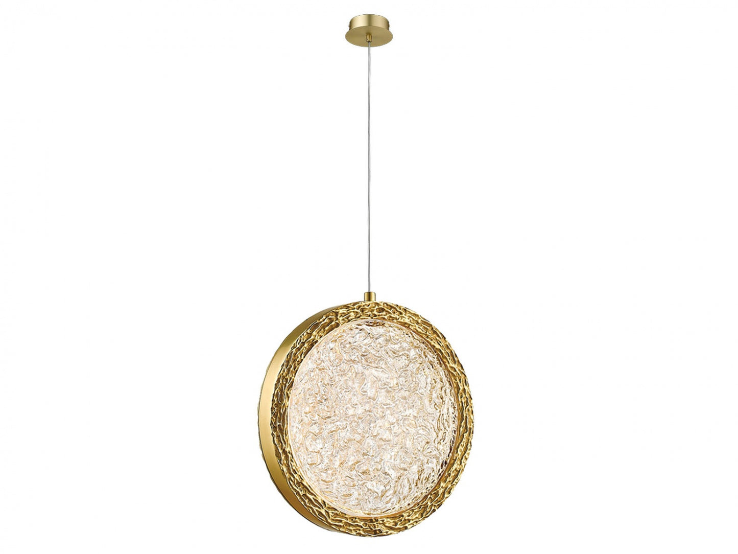 Bottega 1-Light Polished Brass 10" Round Ring Pendant Light
