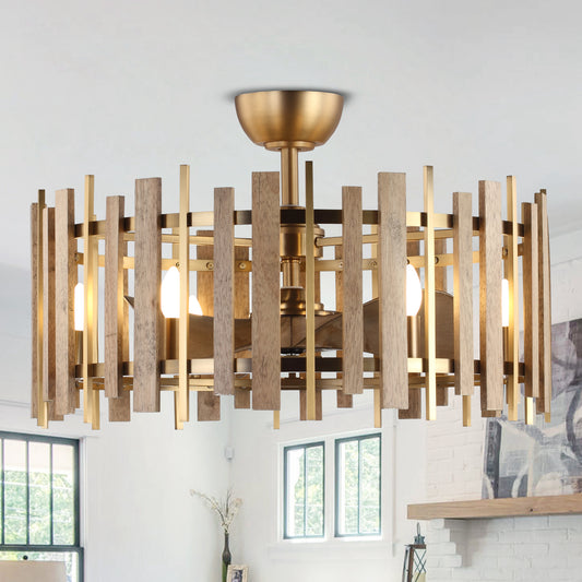 31" Perimost Downrod Mount Gold LED Ceiling Fan