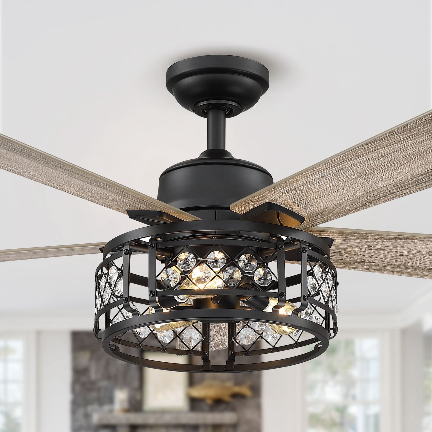 52" 5-Blade 3-Light Farmhouse Ceiling Fan with Light