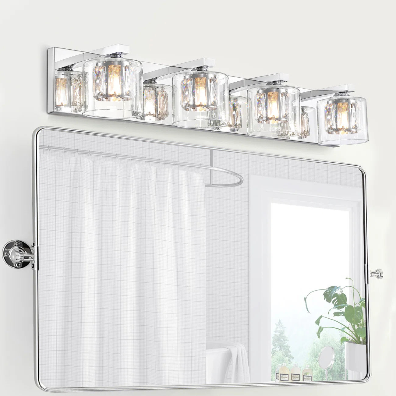Kolt Chrome Traditional 4-Light Bathroom Vanity Light