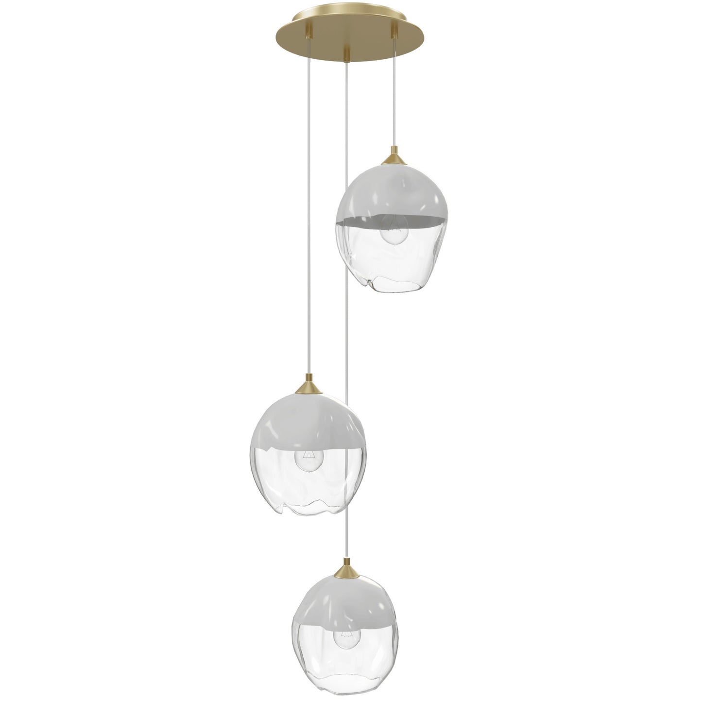 Sonoma Ave 3-Light White & Clear Globe Pendant Light