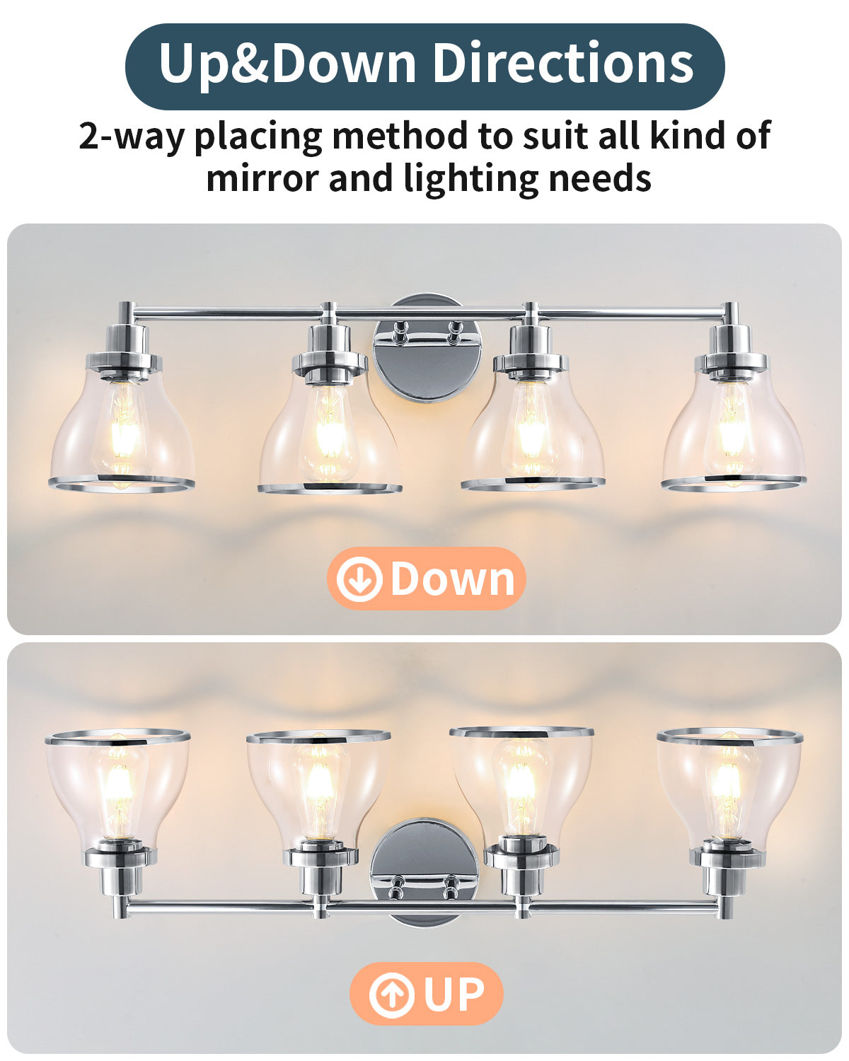 Hermosa Polished Nickel 4-Light Bathroom Vanity Light