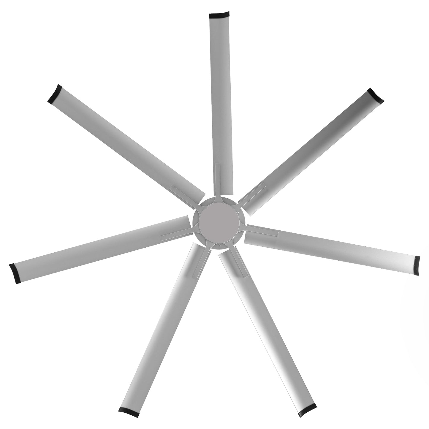 Ceiling Fan Modern 100" Industrial 7-Blade Silver Metal