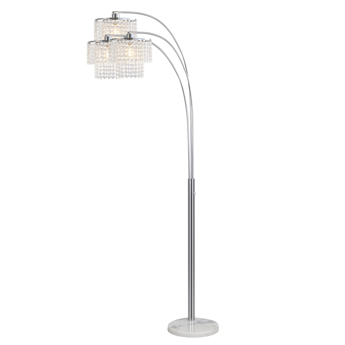 Brio 90" 3-Light Modern Crystal Arc Floor Lamp