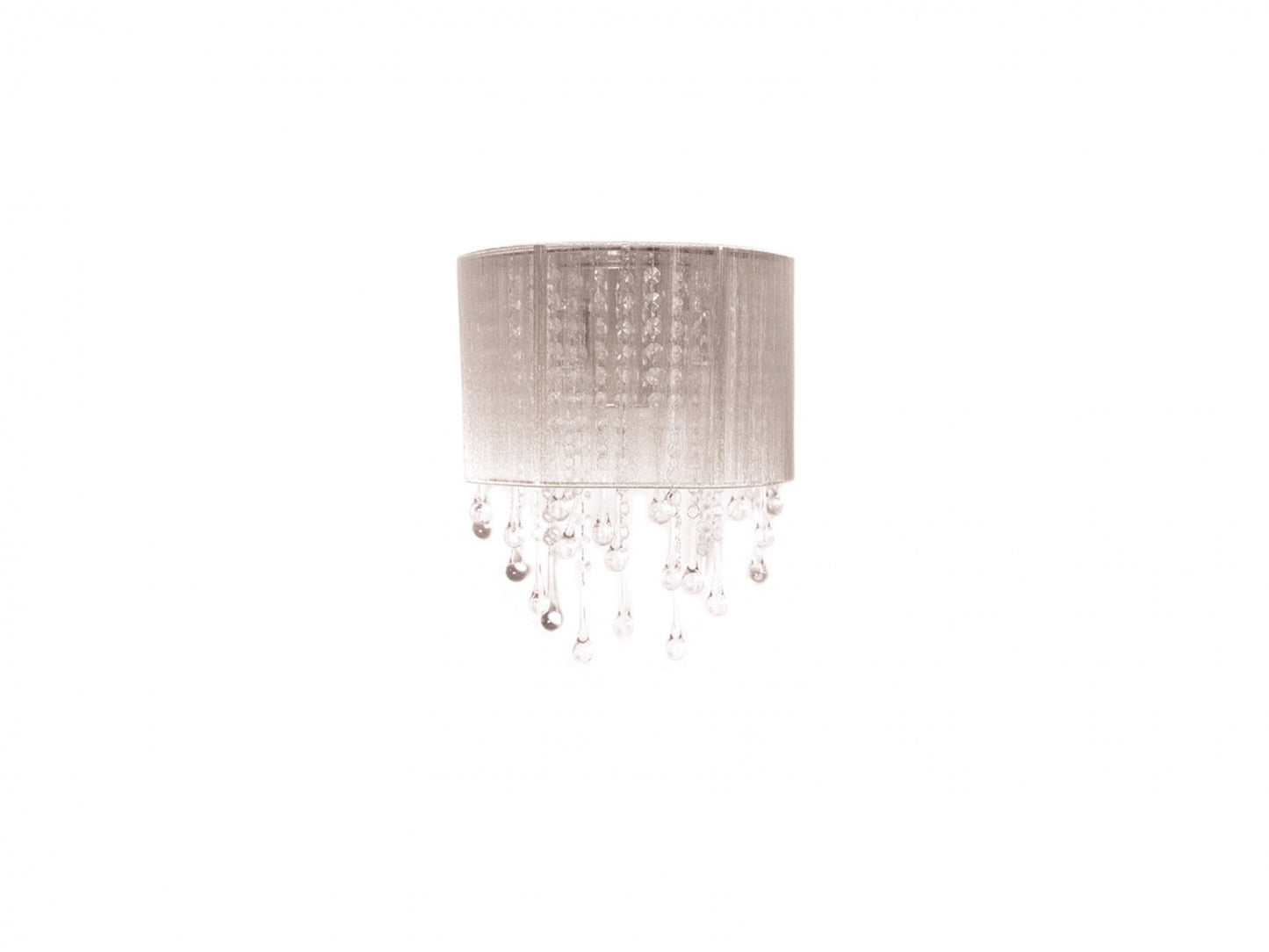 Beverly Dr. Traditional Silver Silk and Crystal Wall Sconce