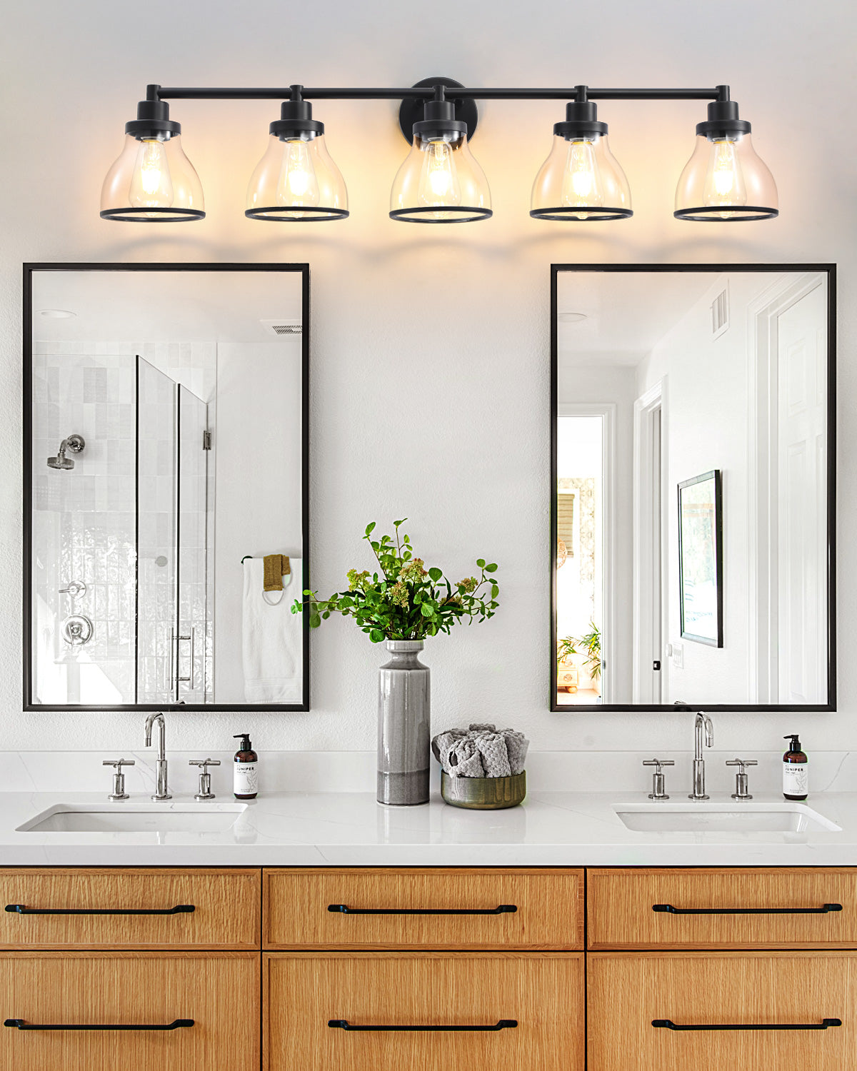 Hermosa Black 5-Light Bathroom Vanity Light