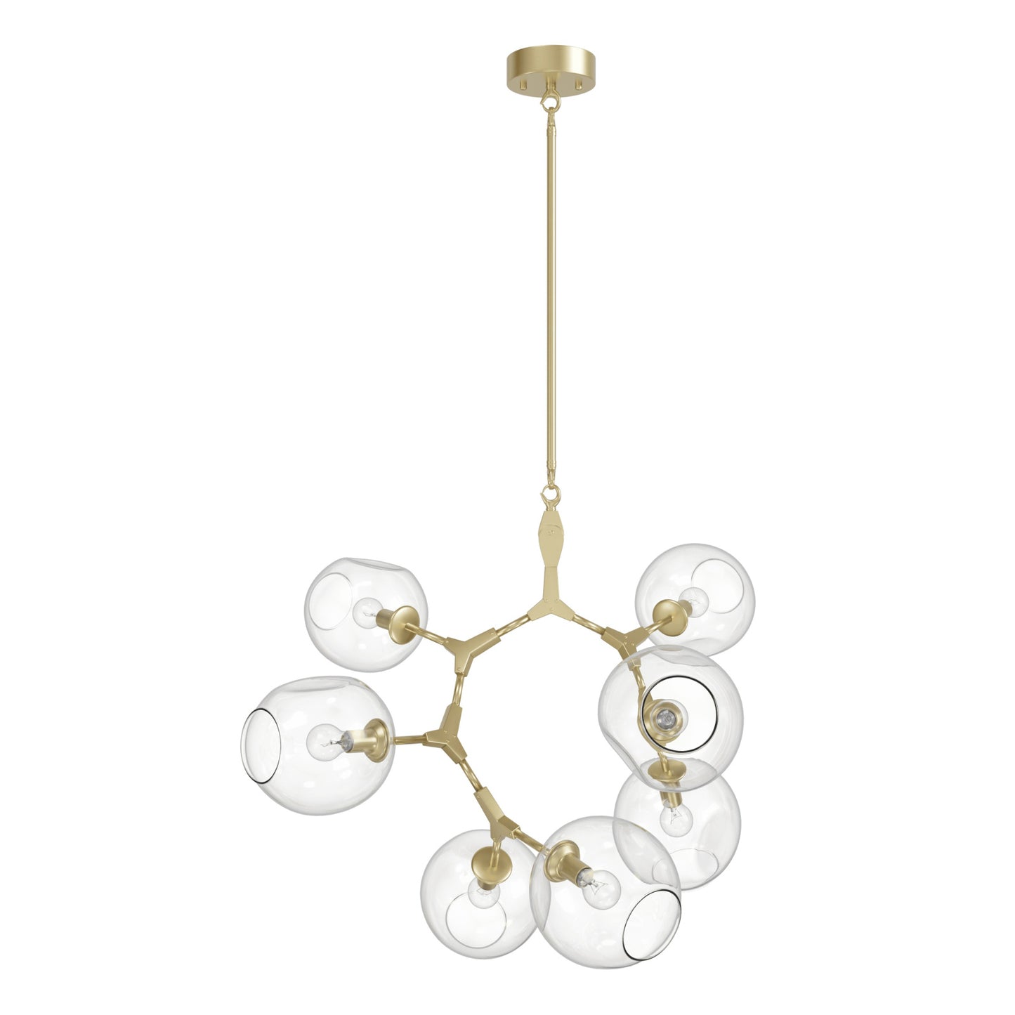 Fairfax Ave 7-Light Brushed Brass Hand-Blown Glass Chandelier