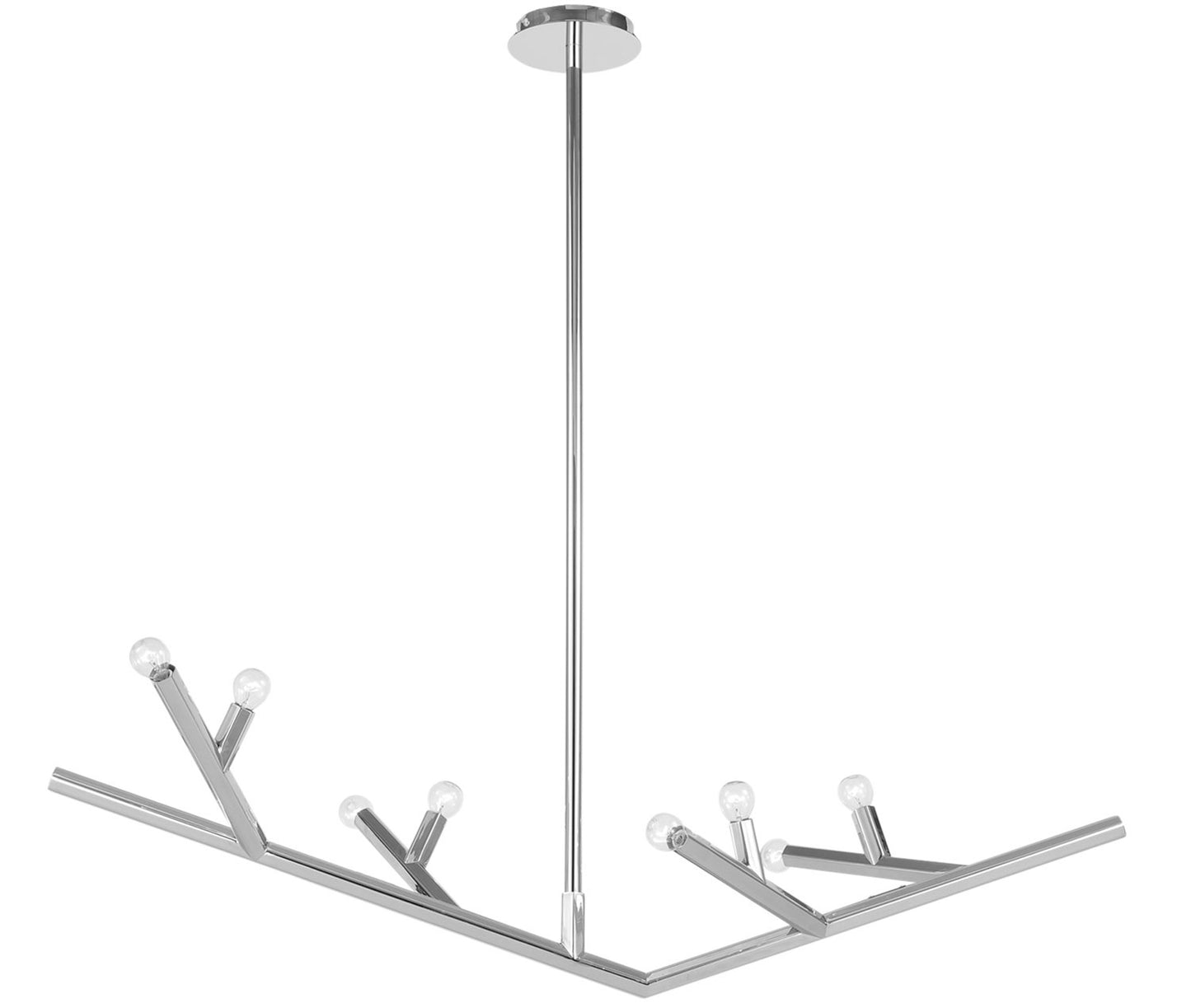 The Oaks Polished Nickel Linear 8-Light Branch Chandelier