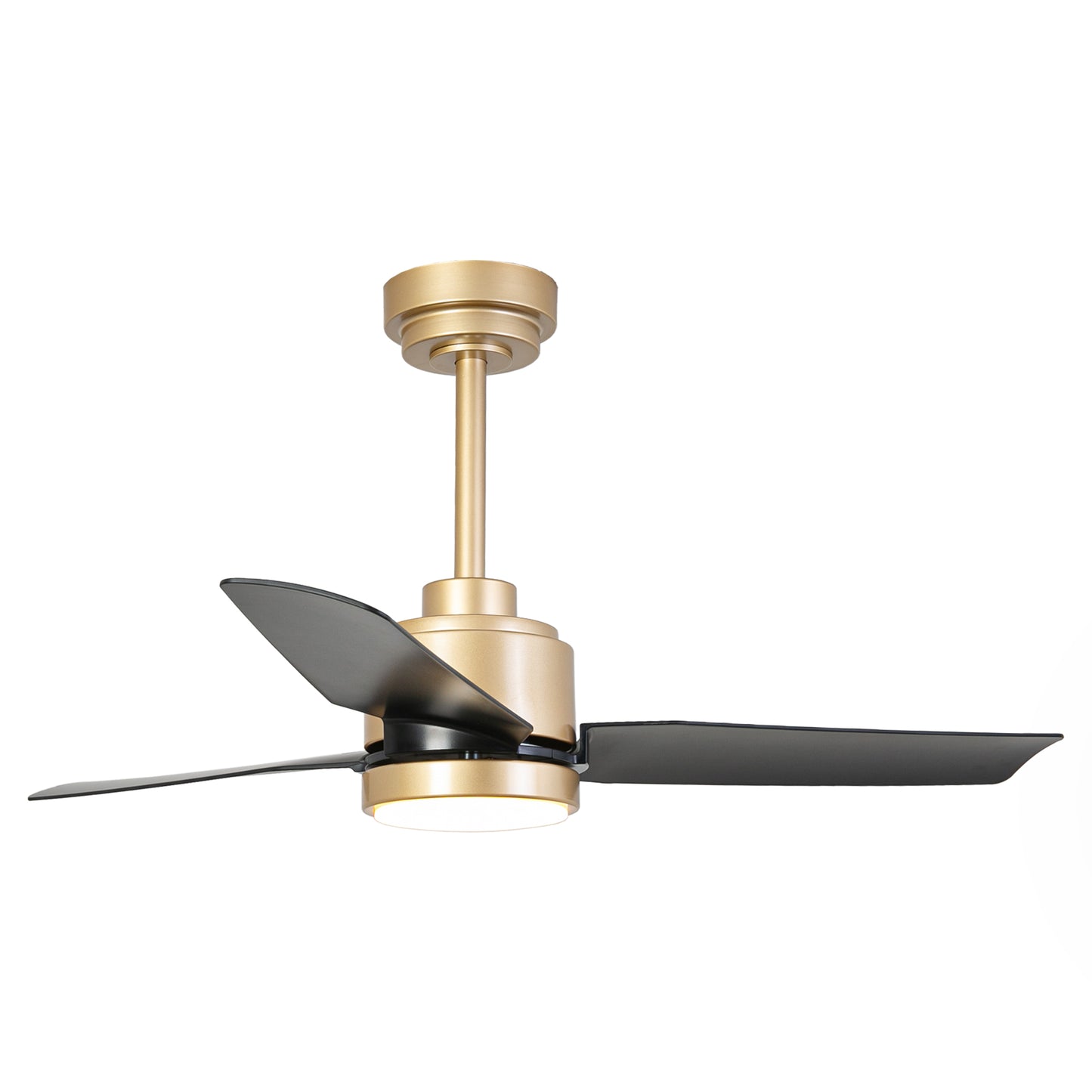 42" 3-Blade Modern Black & Gold Ceiling Fan with LED Light