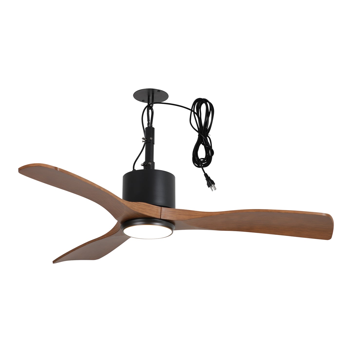 42" Indoor/Outdoor Black Plug-In Ceiling Fan with LED Light
