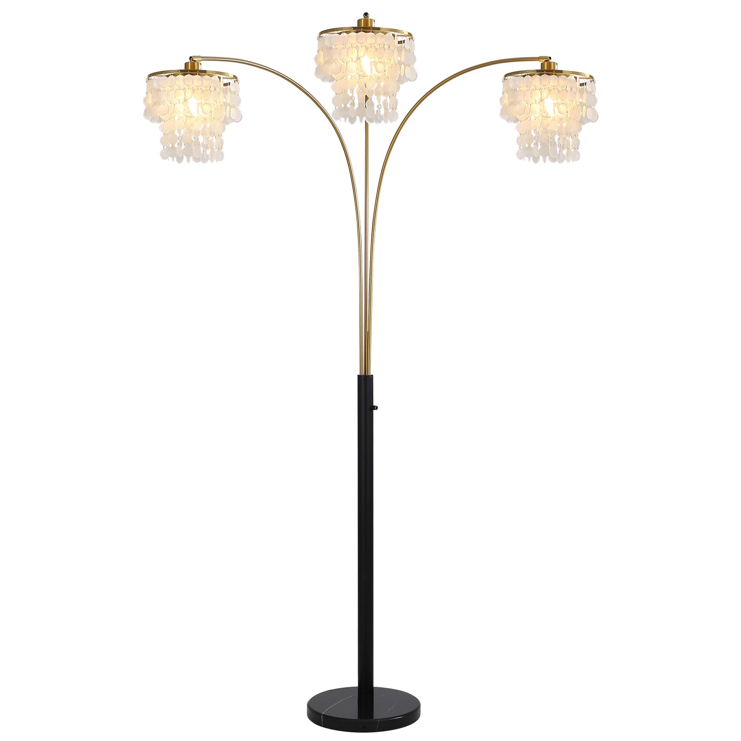 Brio 90" 3-Light Modern Gold Arc Floor Lamp