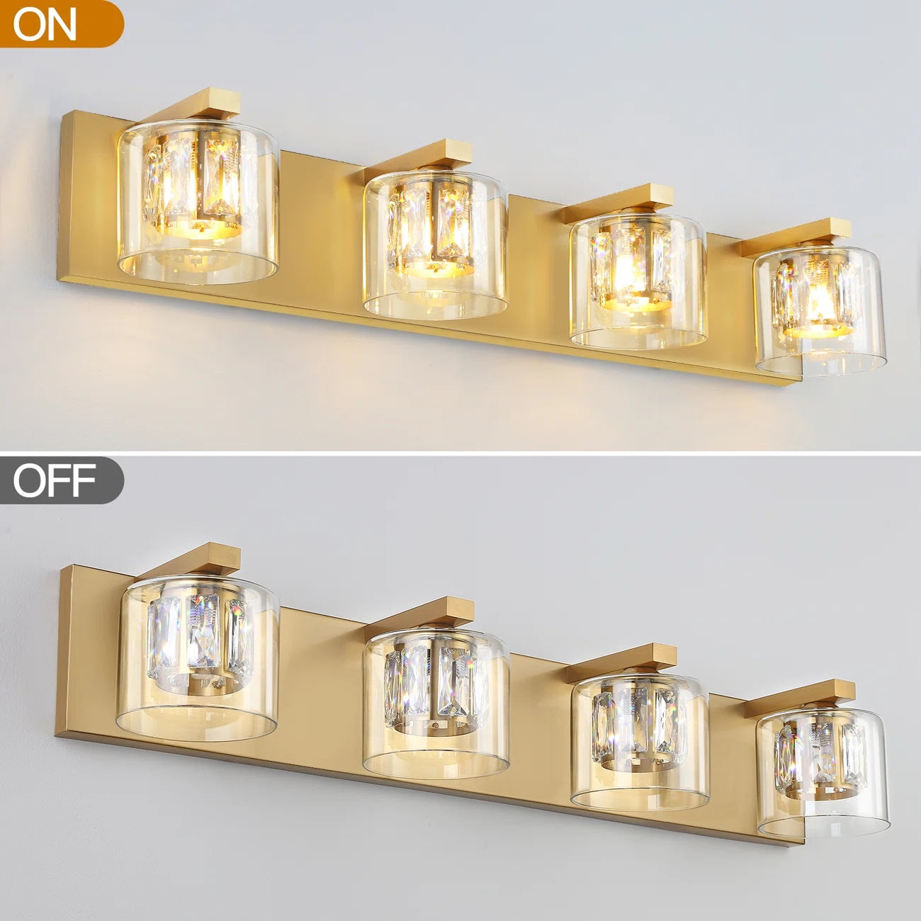 Kolt Gold Traditional 4-Light Bathroom Vanity Light