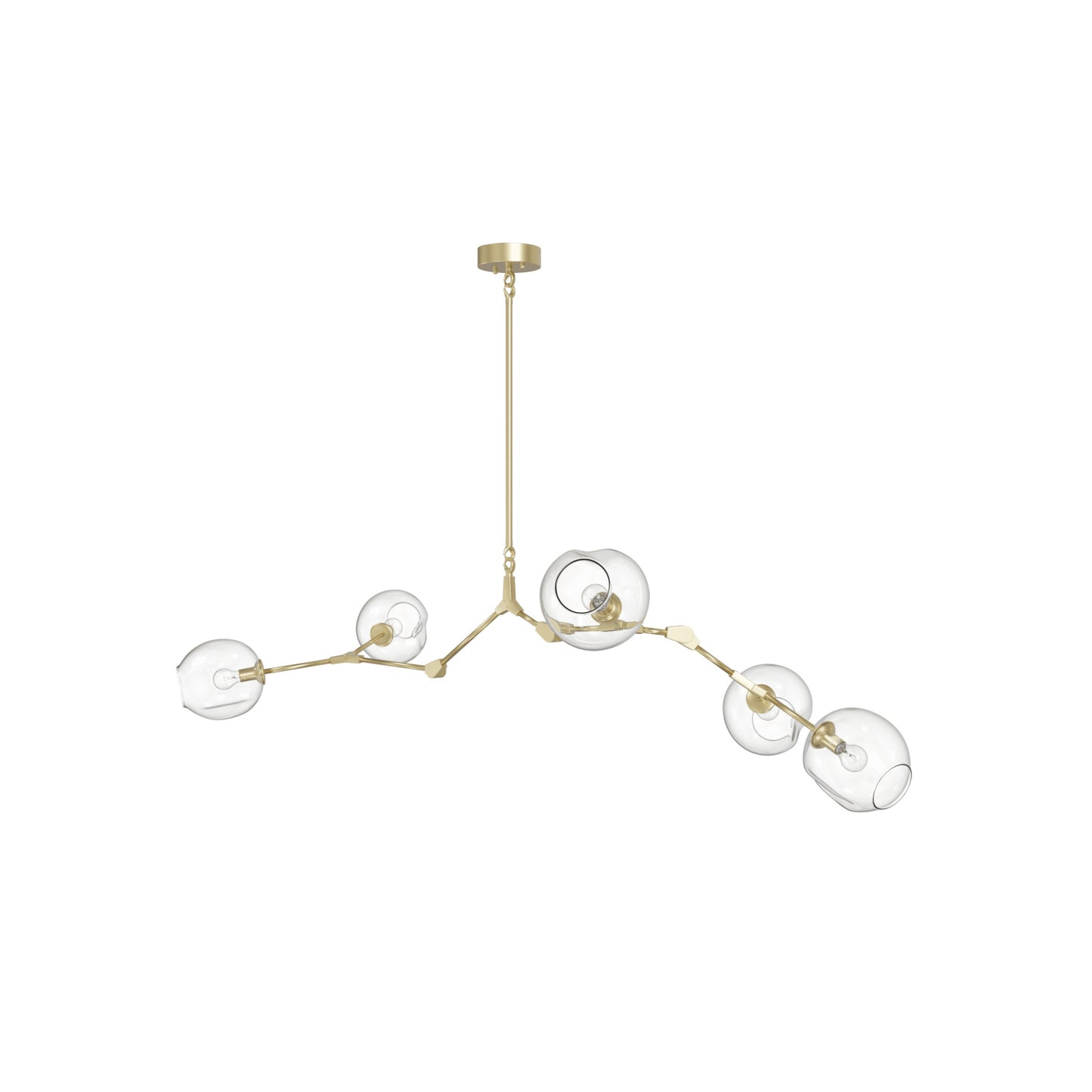 Fairfax Ave 5-Light Brushed Brass Hand-Blown Glass Chandelier