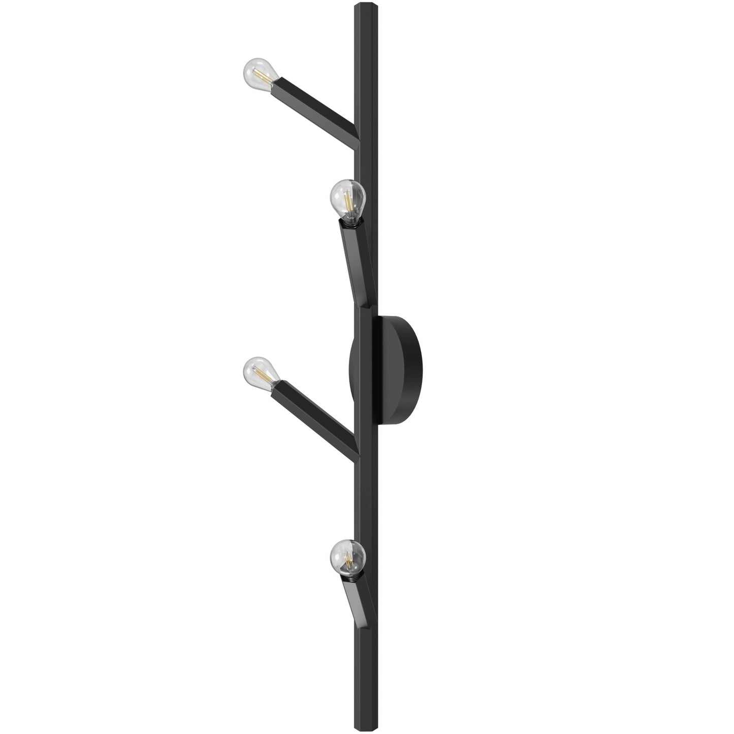 The Oaks Matte Black 4-Light Modern Branch Wall Sconce
