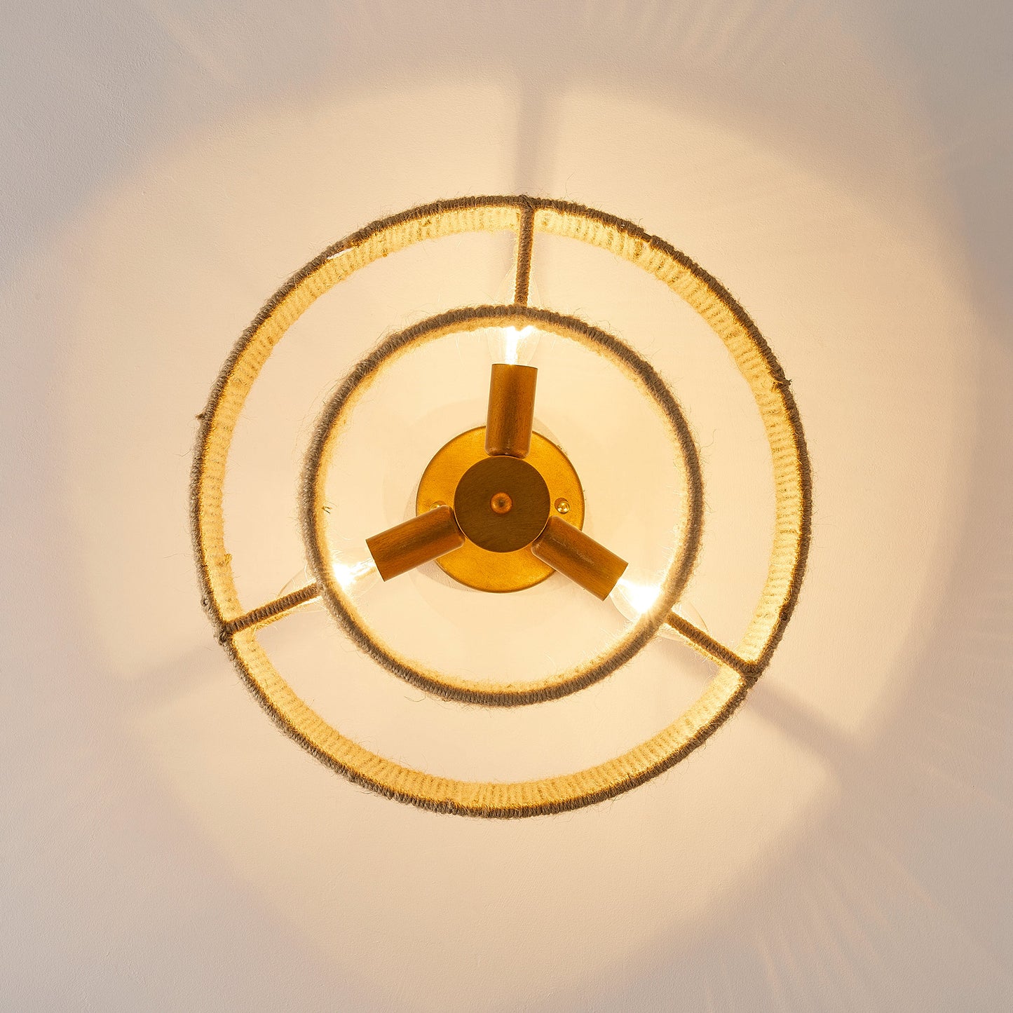 3-Light Coastal Jute Semi-Flush Mount Ceiling Light