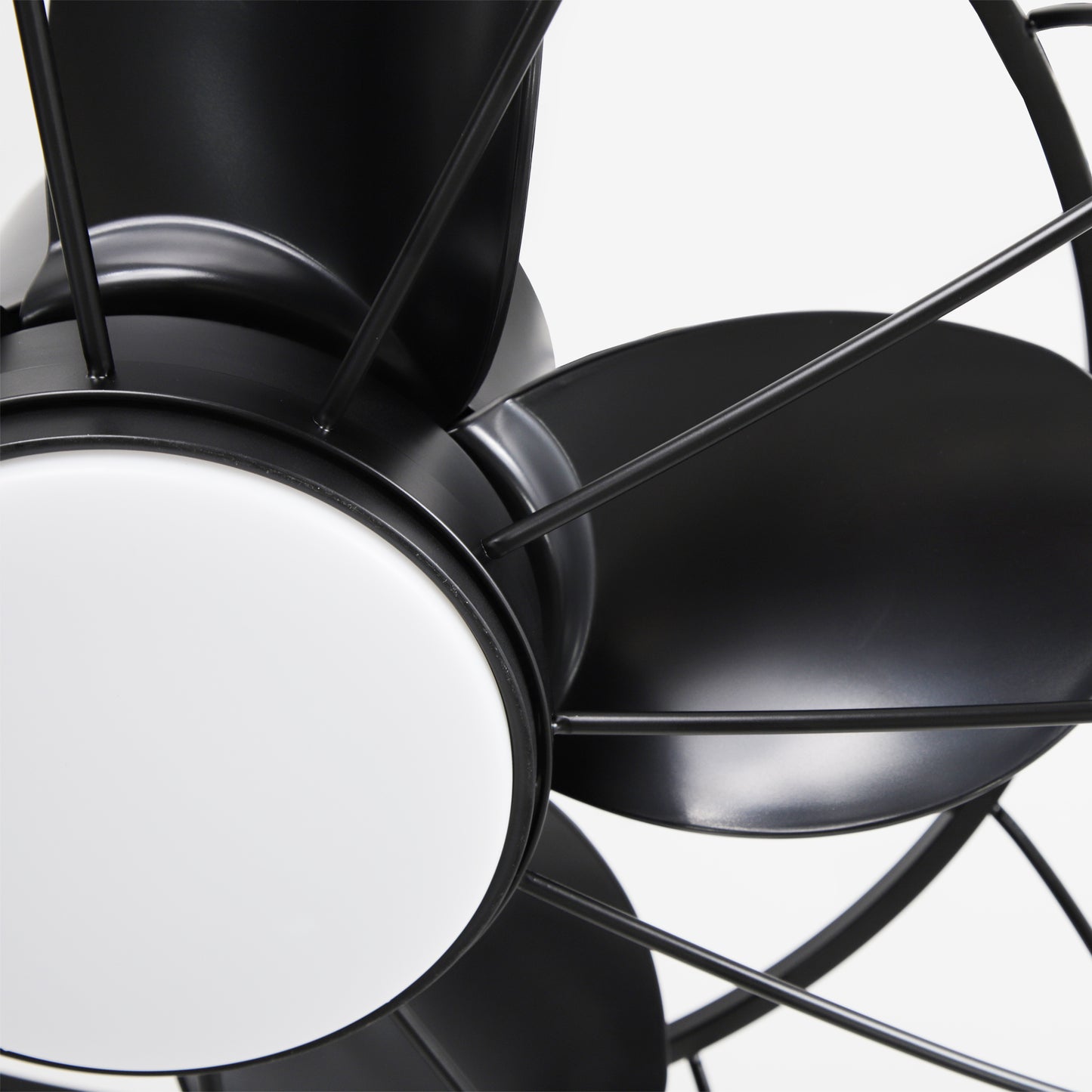 20" Indoor/Outdoor Black Industrial Plug-In Ceiling Fan with Light