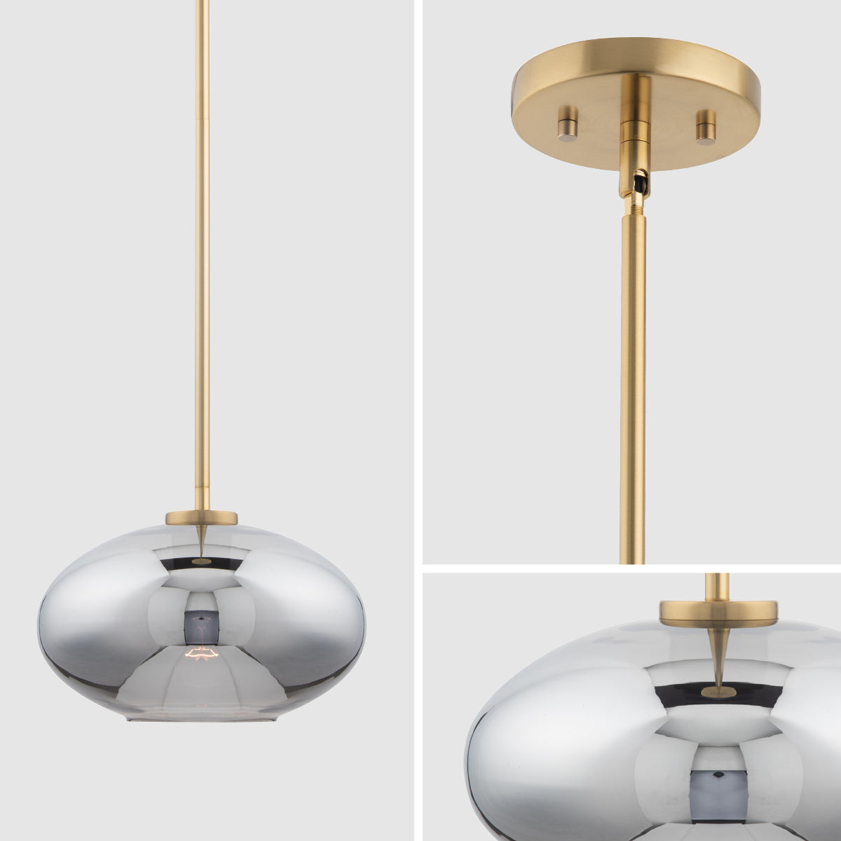 Megan 1-light Modern Gray Handblown Glass Mini Pendant Light