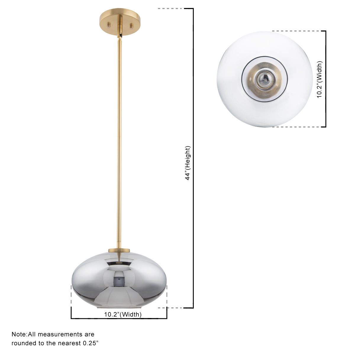 Megan 1-light Modern Gray Handblown Glass Mini Pendant Light