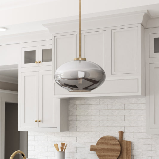 Megan 1-light Modern Gray Handblown Glass Mini Pendant Light