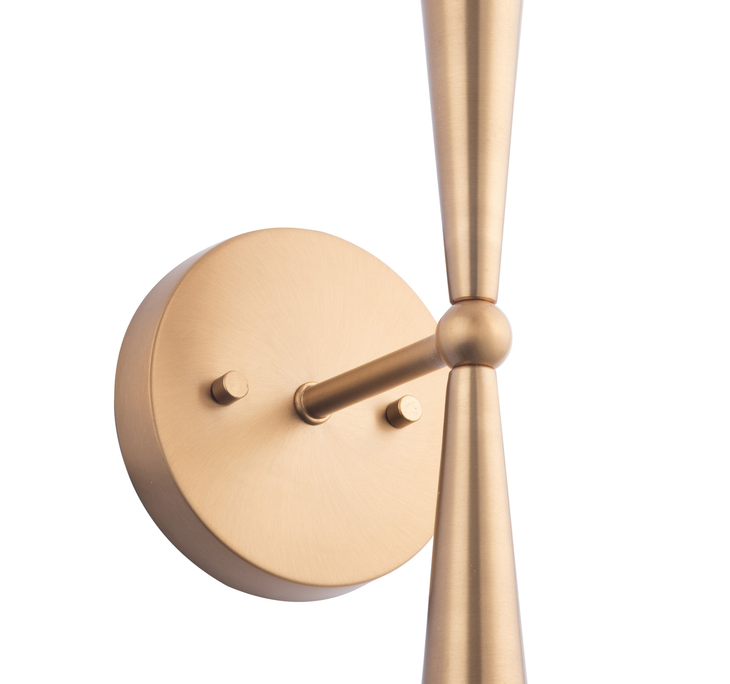 Mizu Mid-Century Modern Gold 2-Light Wall Sconce Light