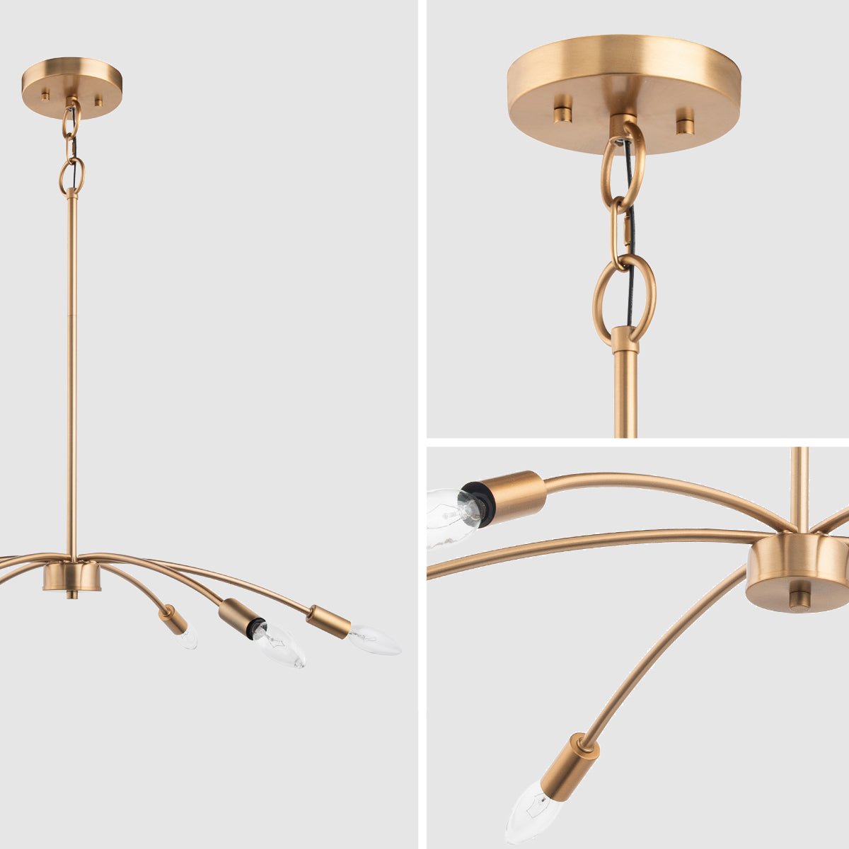 Nimbus 6-Light Modern Gold Chandelier