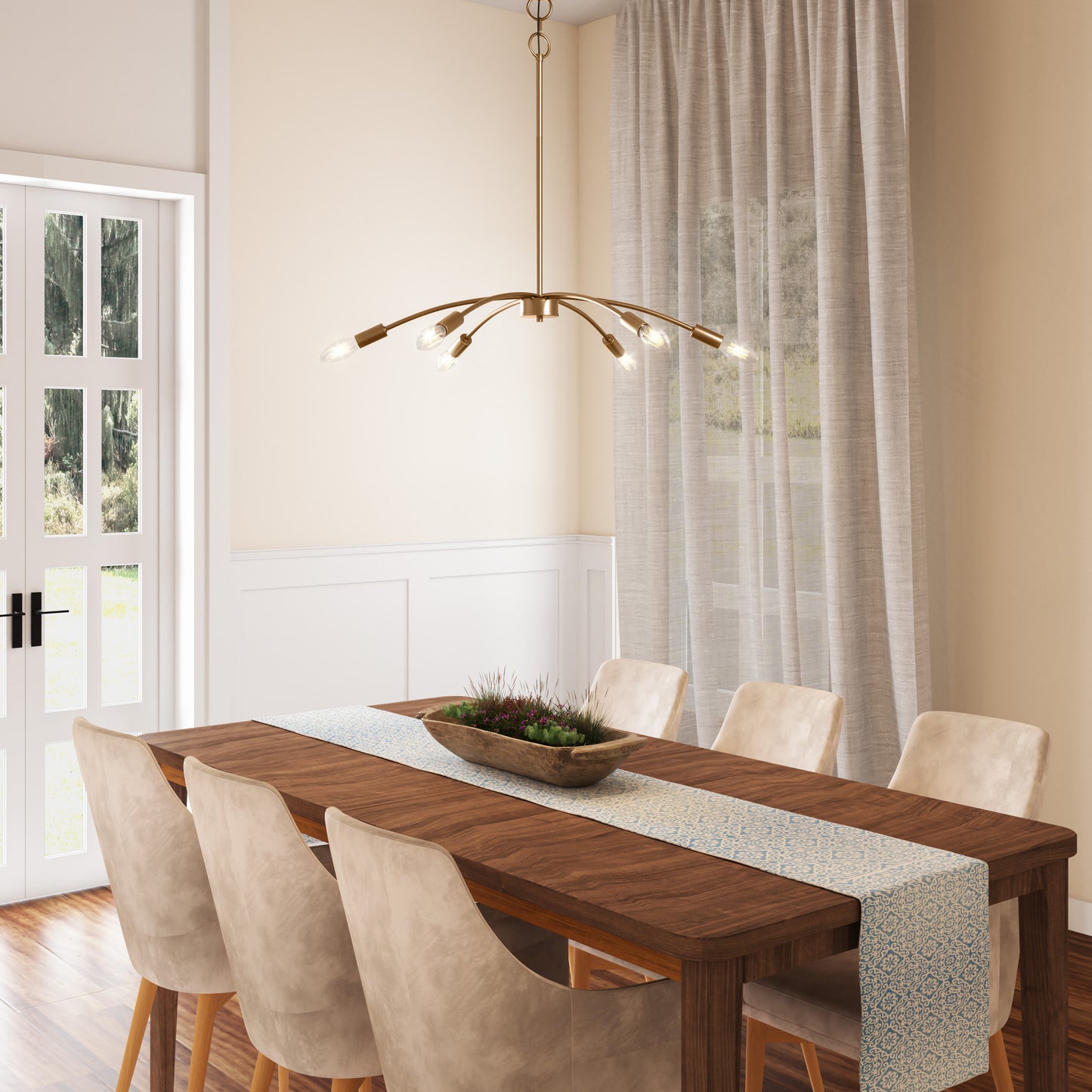 Nimbus 6-Light Modern Gold Chandelier