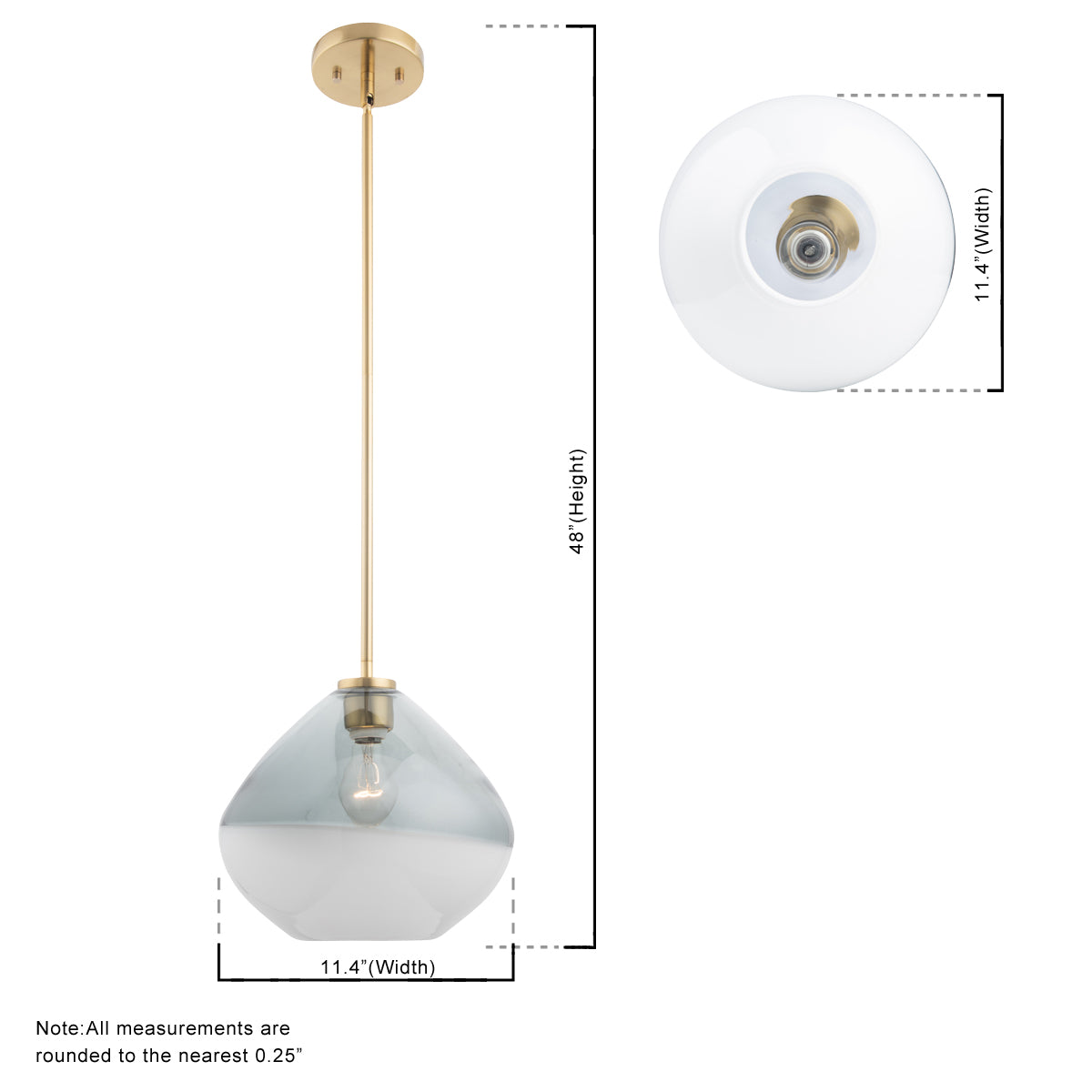 Pheobe 1-light Modern Handblown Glass Pendant Light