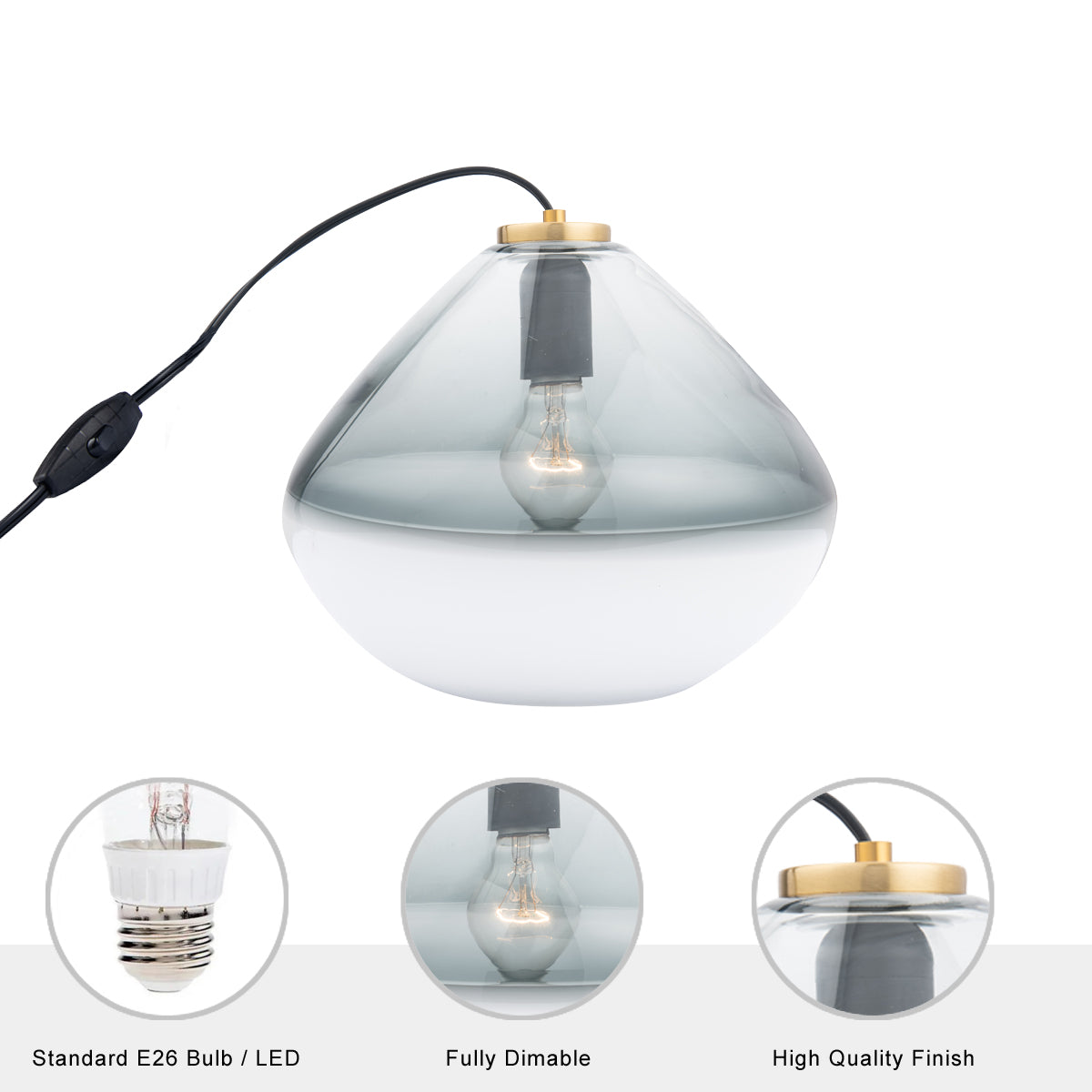 Pheobe 1-light Modern Handblown Glass Table Lamp