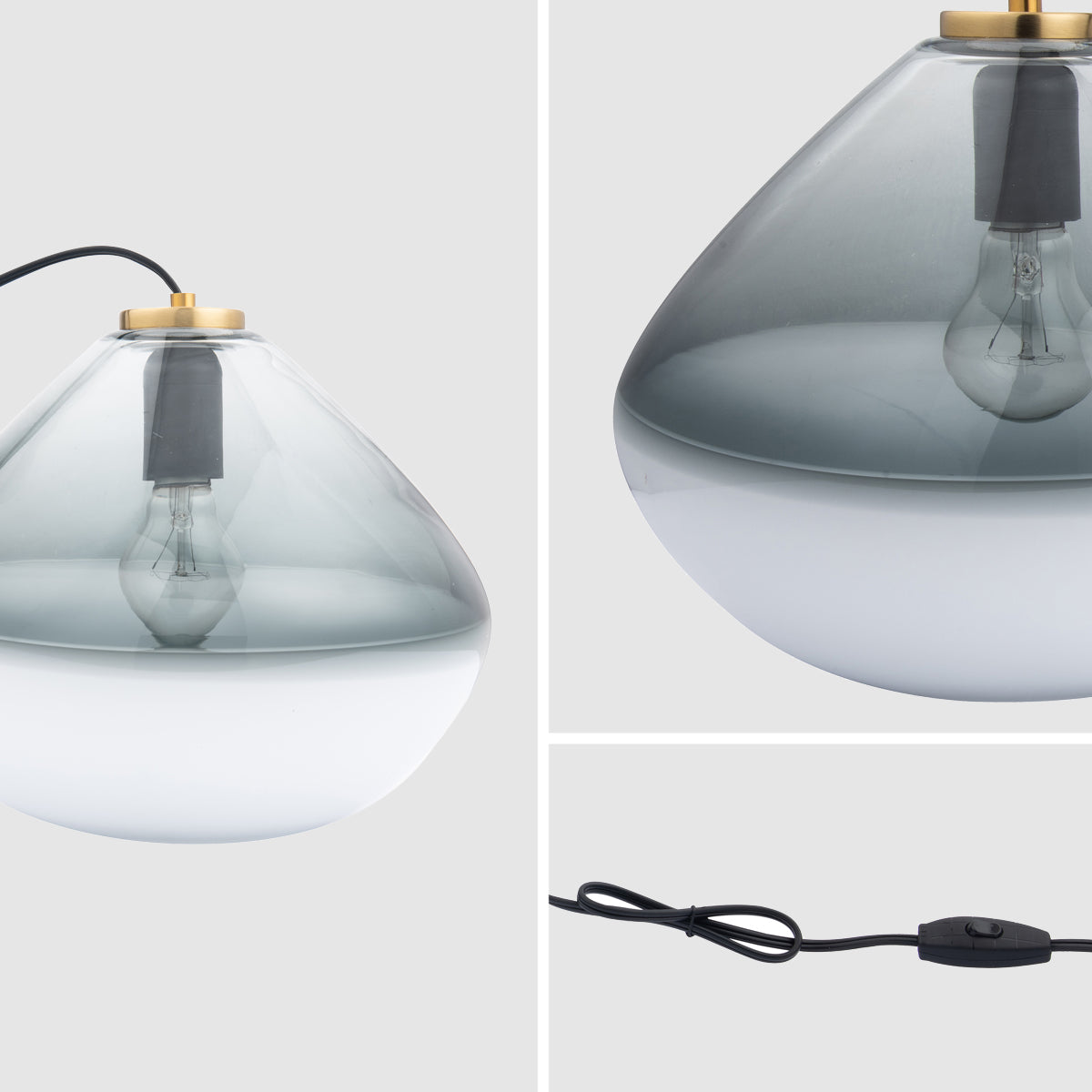 Pheobe 1-light Modern Handblown Glass Table Lamp