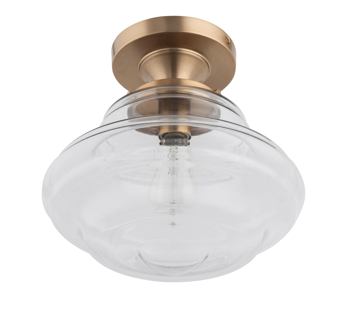 Solaria 1-Light Gold Farmhouse Semi Flush Mount Ceiling Light