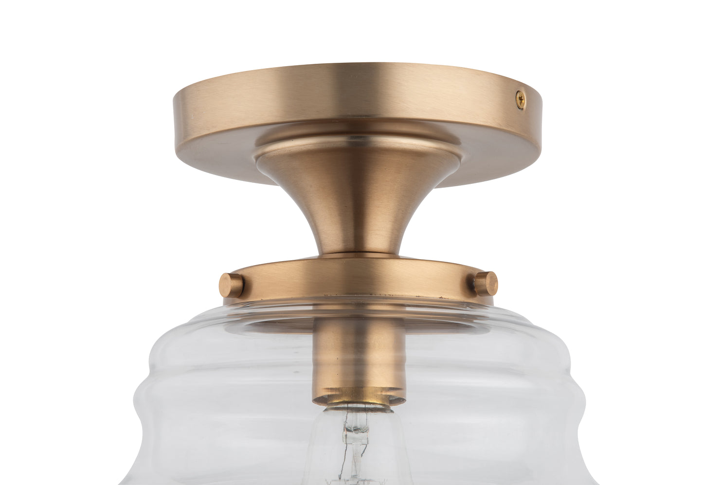 Solaria 1-Light Gold Farmhouse Semi Flush Mount Ceiling Light