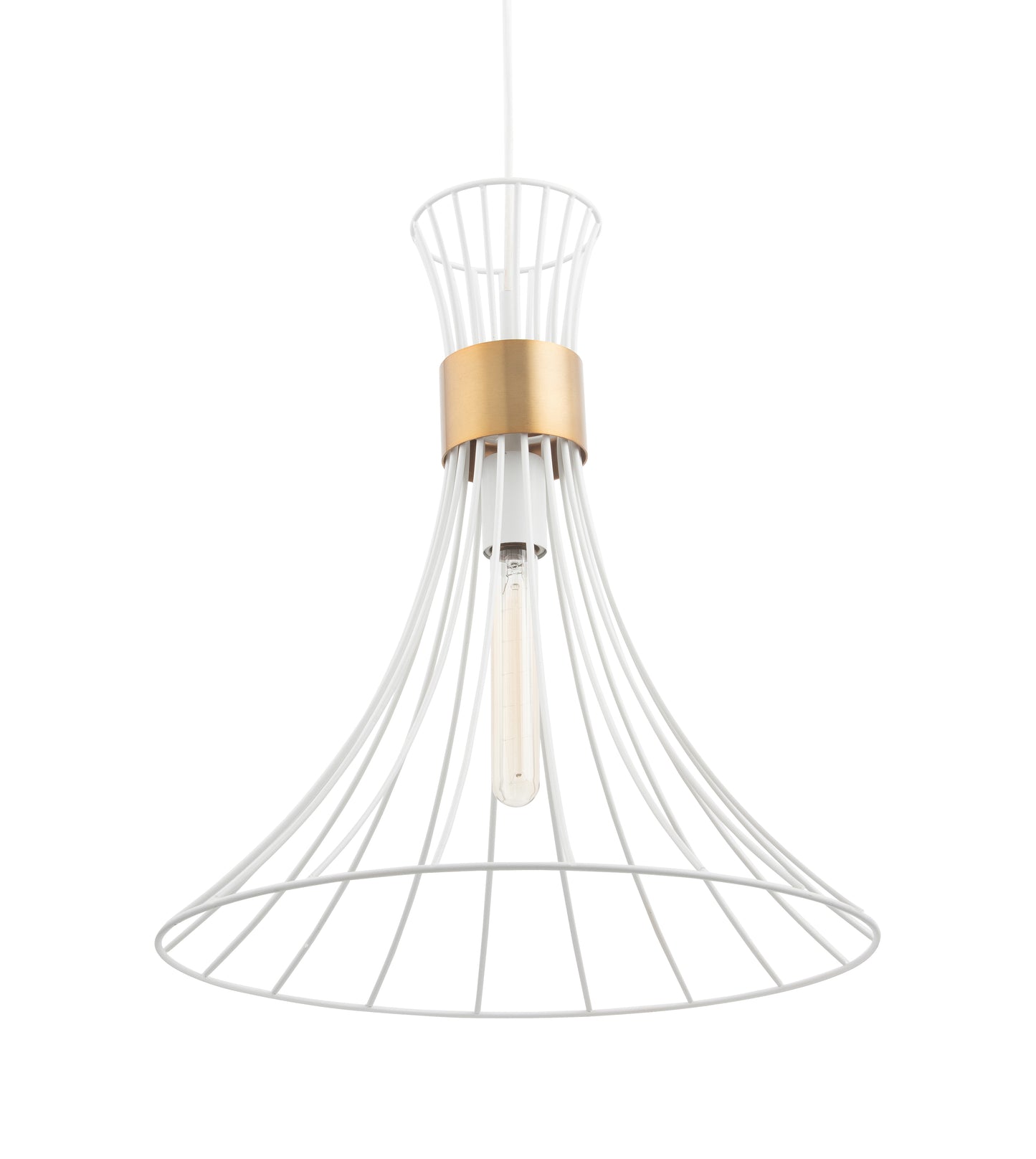 Zenith 1-Light White & Gold Pendant Light