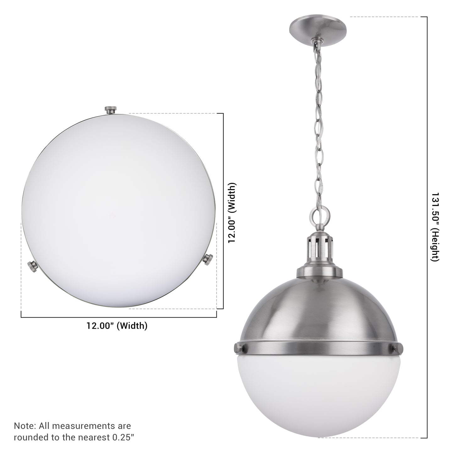 Aaron 12" 2-Light Brushed Nickel Dimmable Pendant Light