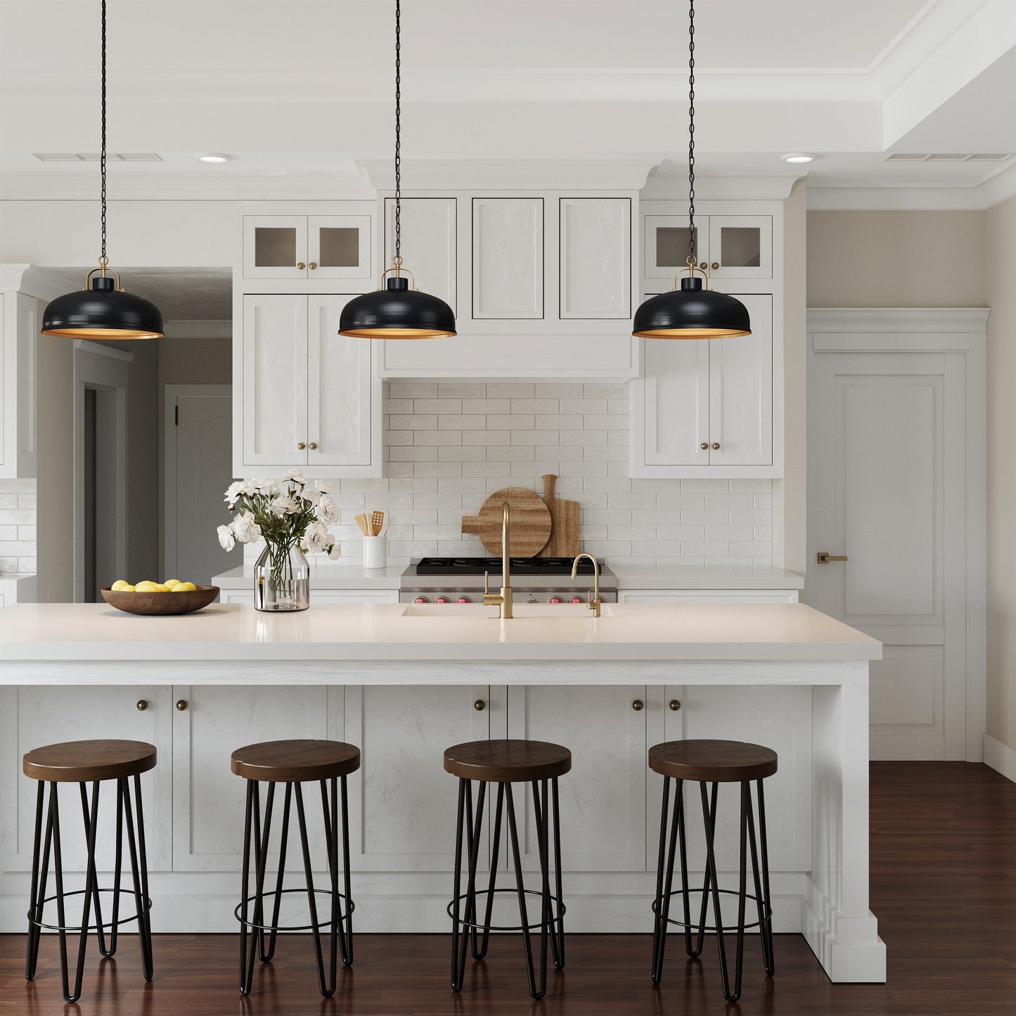 Ambert 1-Light Black Rustic Metal Pendant Light