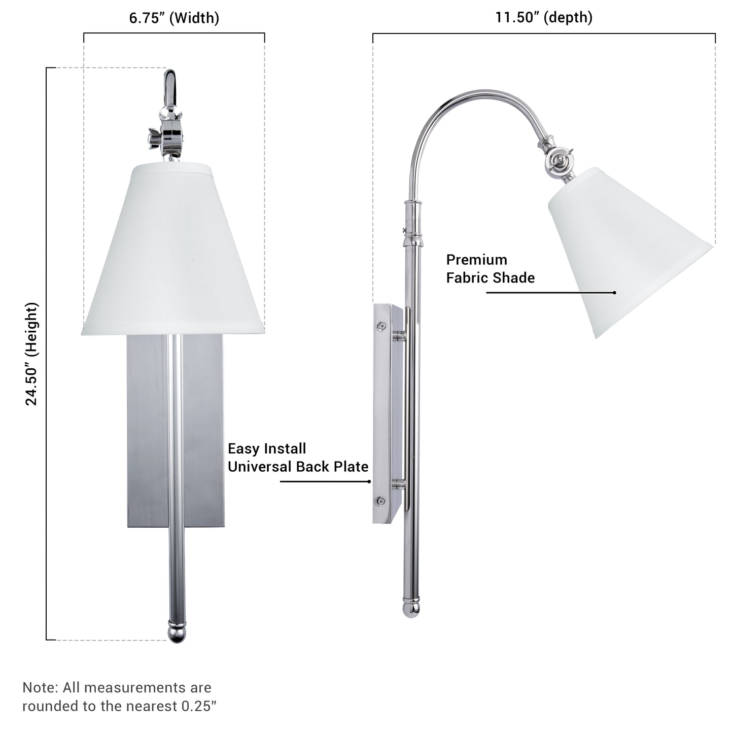 Danica 1-Light Polished Chrome Dimmable Wall Sconce
