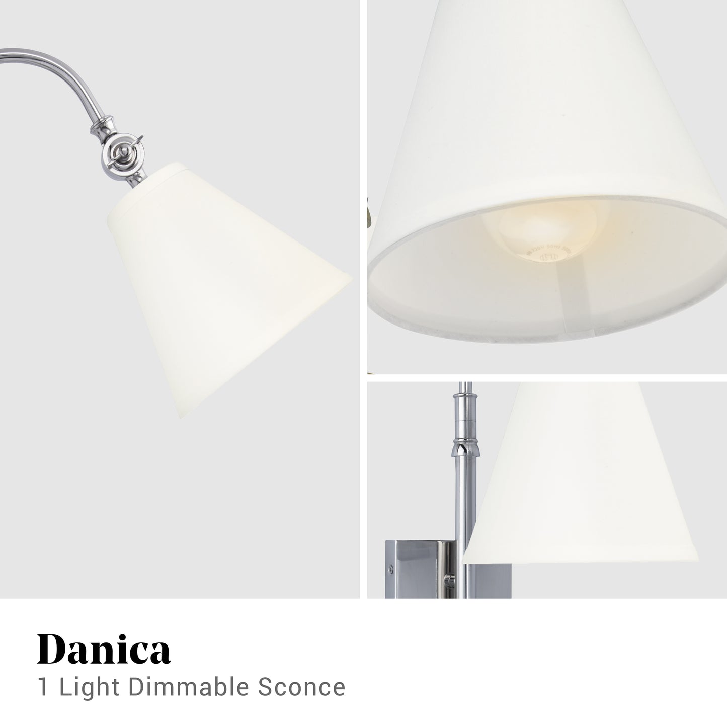Danica 1-Light Polished Chrome Dimmable Wall Sconce
