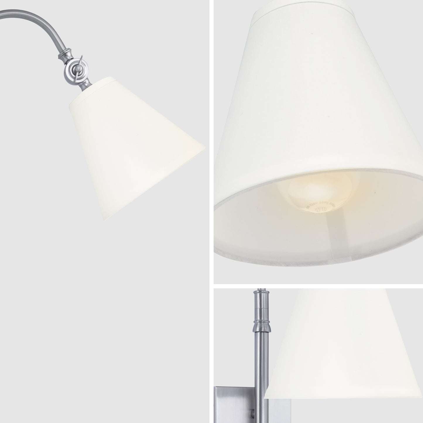 Danica 1-Light Silver Dimmable Wall Sconce