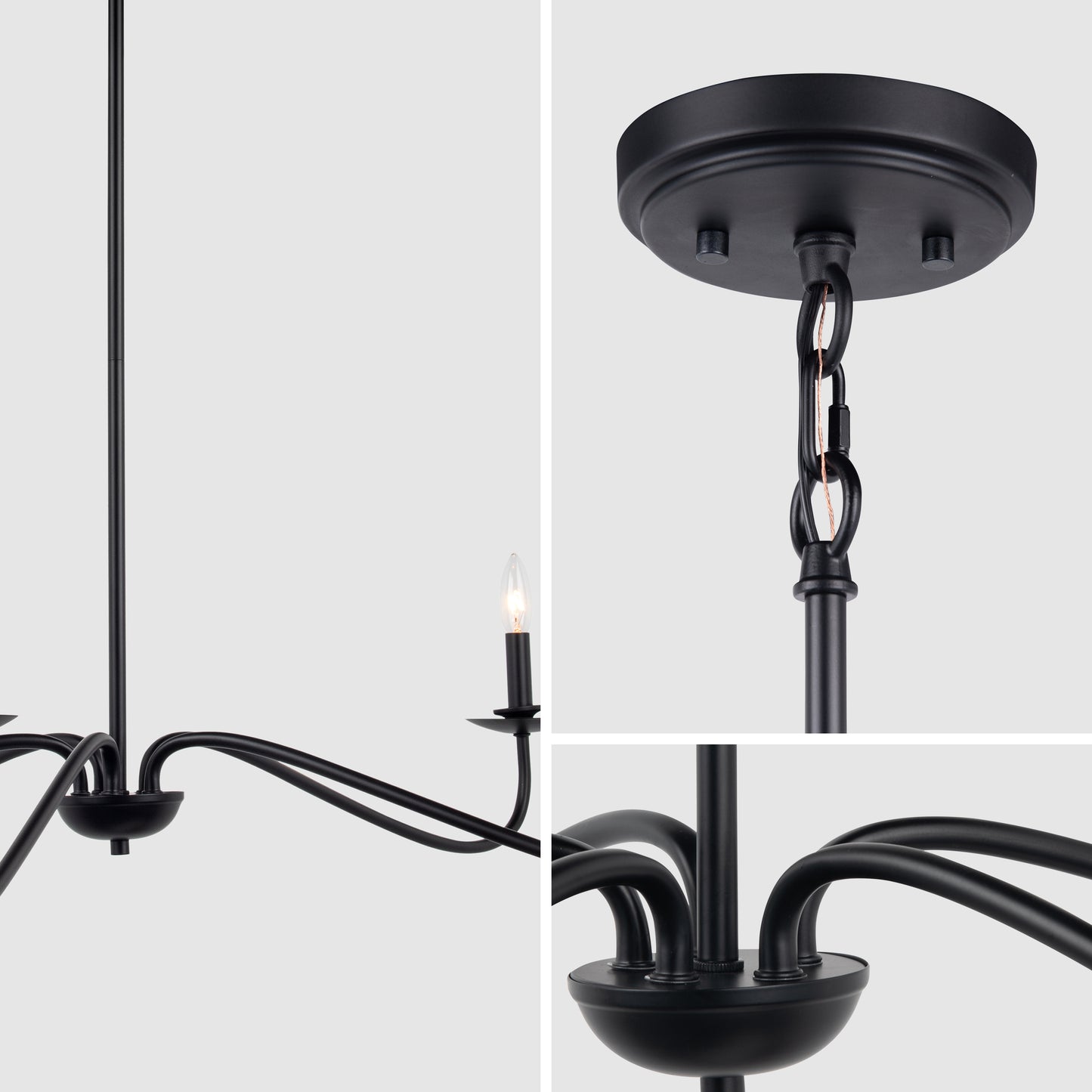 Ellie Black 5-Light Elegant Traditional Chandelier