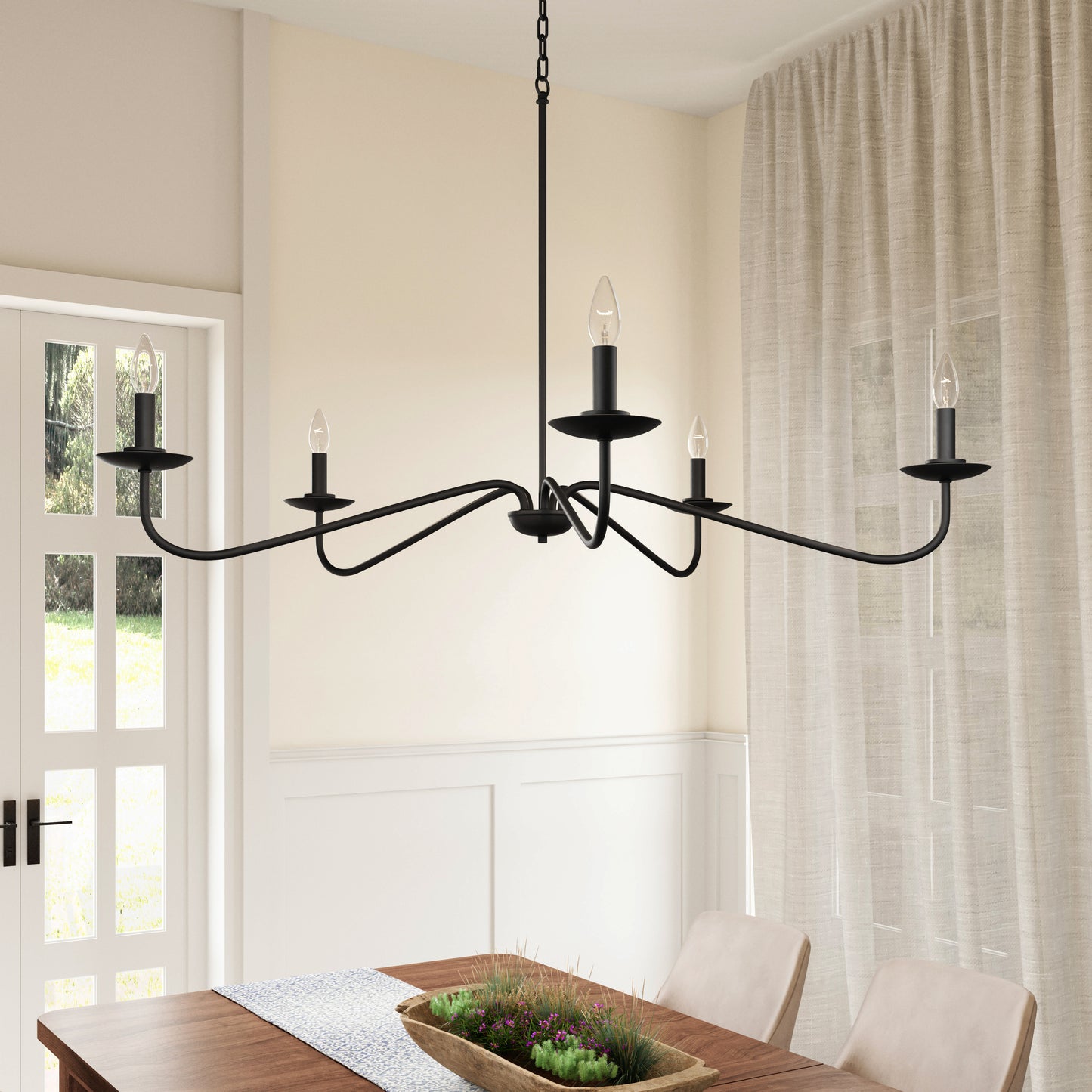 Ellie Black 5-Light Elegant Traditional Chandelier
