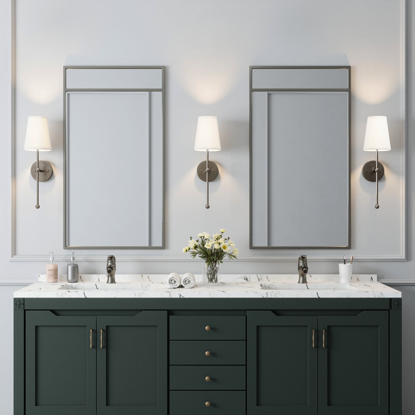 Finley 1-Light Brushed Nickel Dimmable Bathroom Wall Sconce