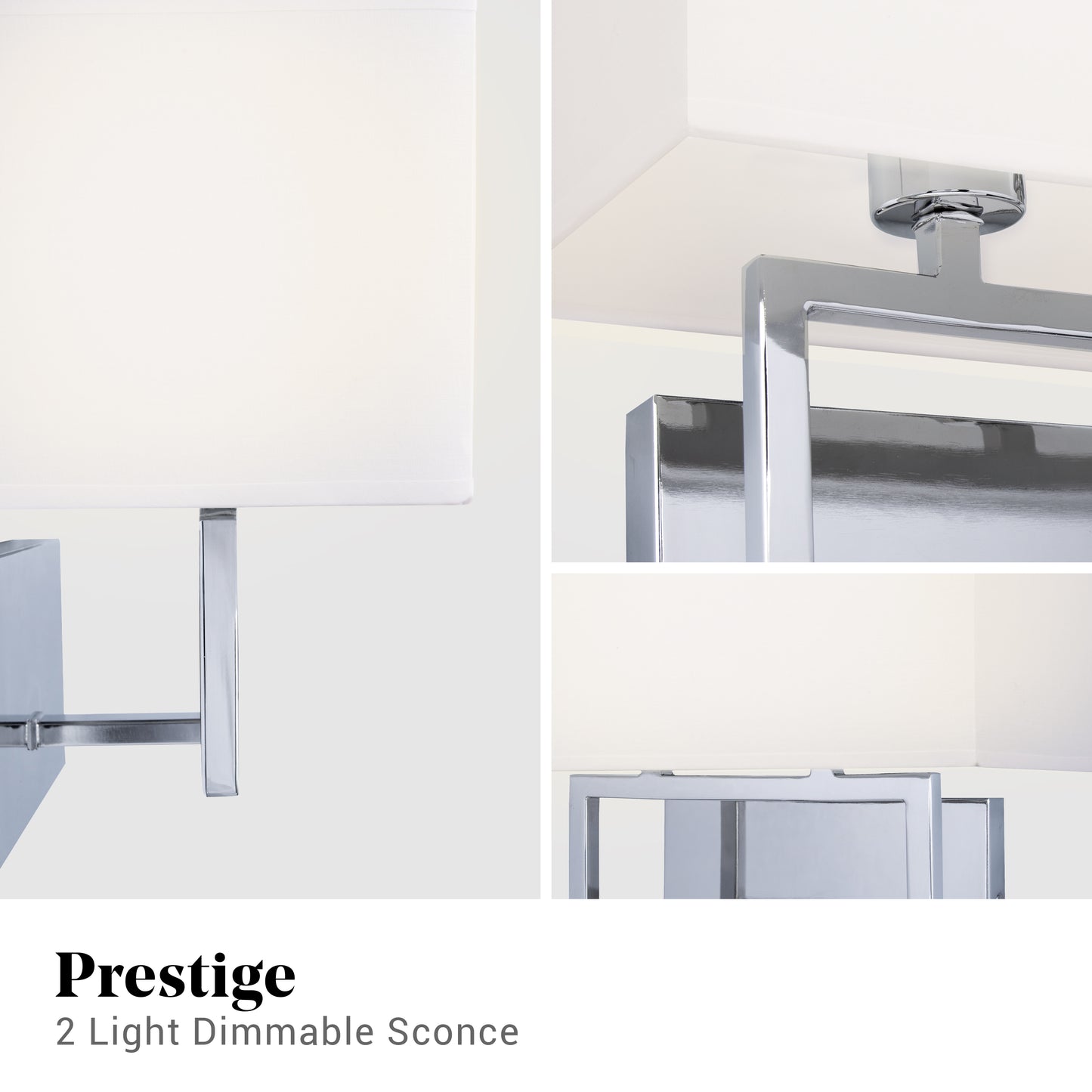 Pressley 2-Light Chrome Dimmable Wall Sconce