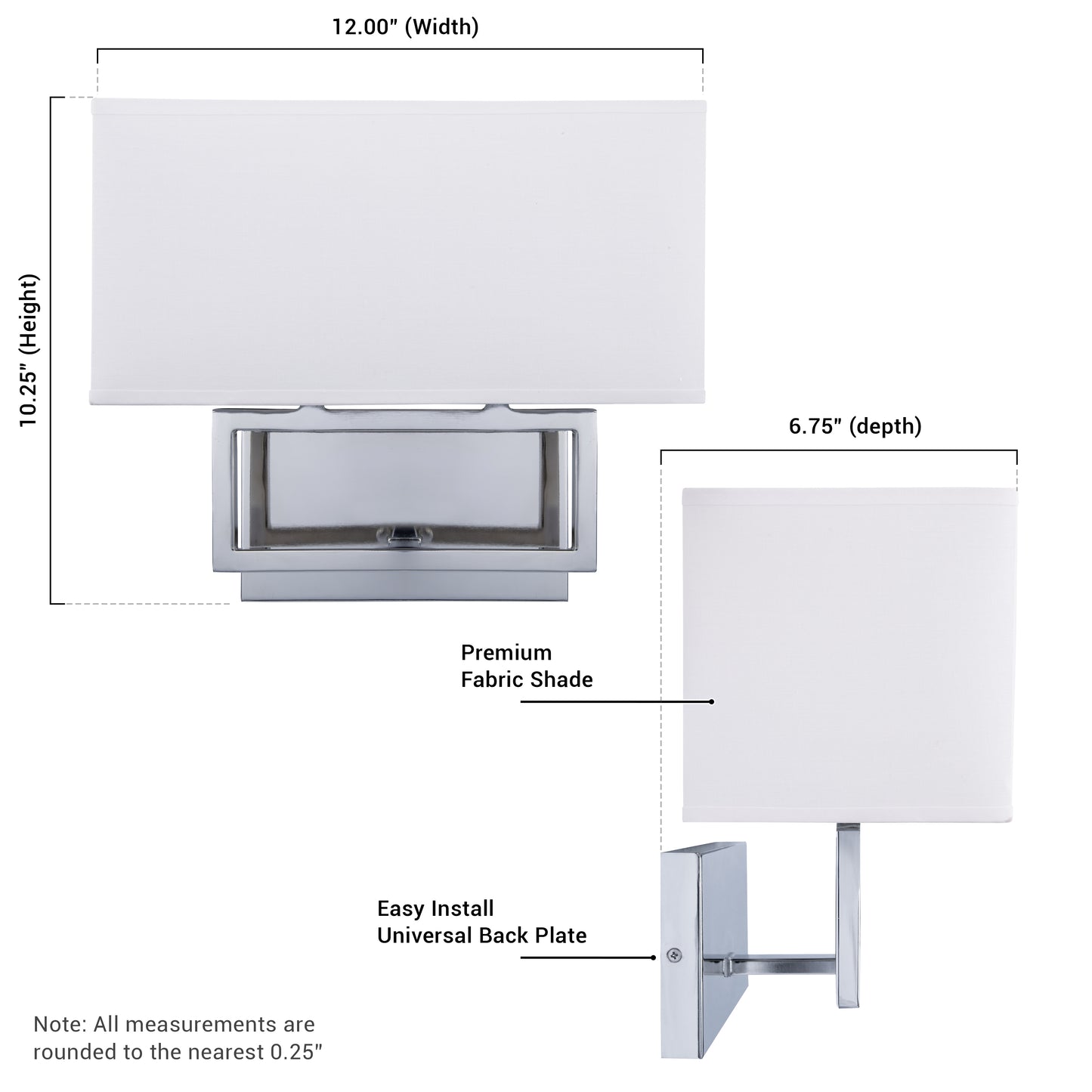 Pressley 2-Light Chrome Dimmable Wall Sconce