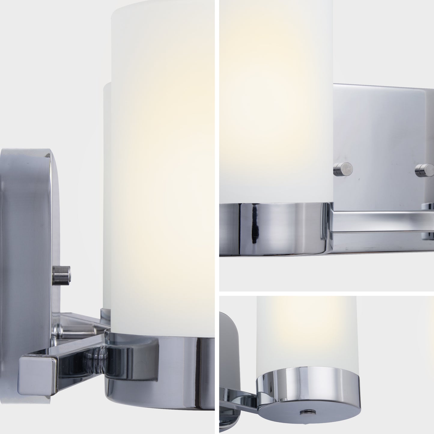 Revis 2-Light Silver Dimmable Bathroom Vanity Light